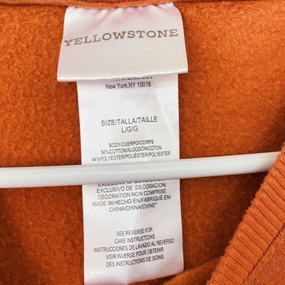 Yellowstone Dutton Ranch Long Sleeve Crewneck in Orange Rust | Size Large - Picture 5 of 5